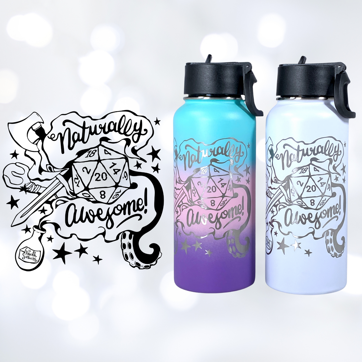 Naturally Awesome Custom Water Bottle