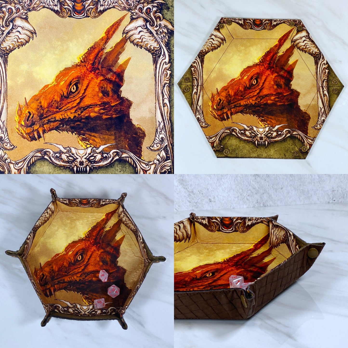 Dragon Bust Hex Snap Dice Tray