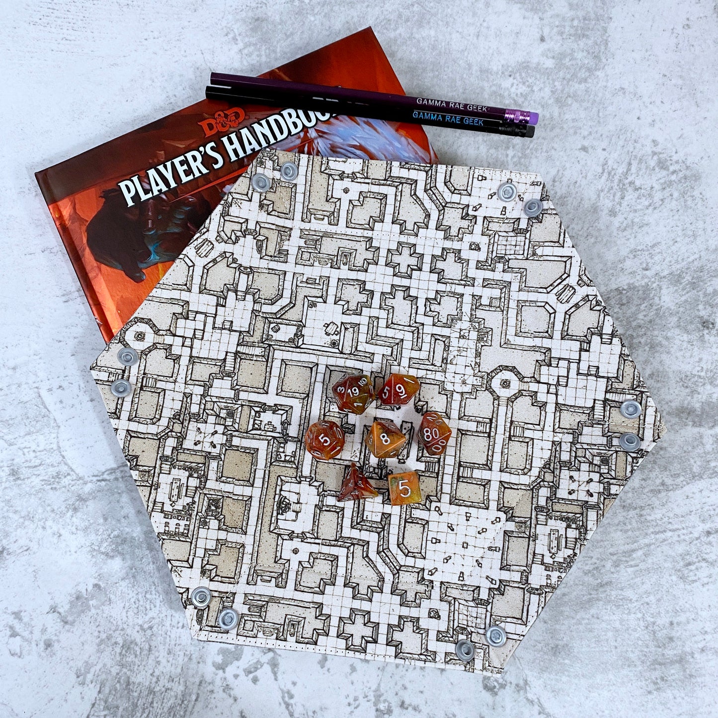 Dungeon Map Hex Snap Dice Tray