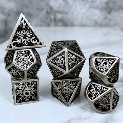 Snowflake Hollow Dice, Silver