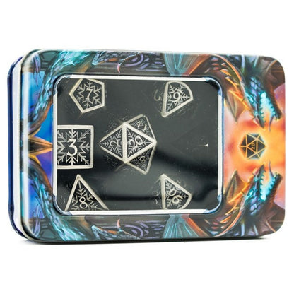 Snowflake Hollow Dice, Silver