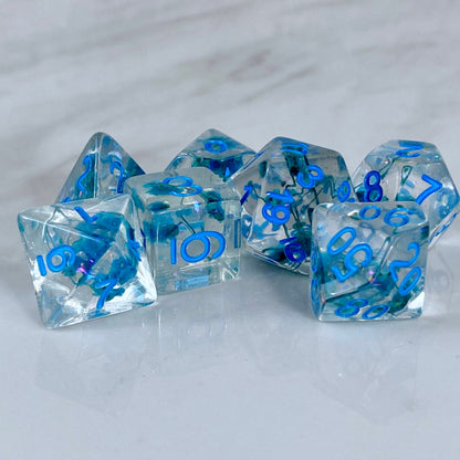 Blue Flora Dice