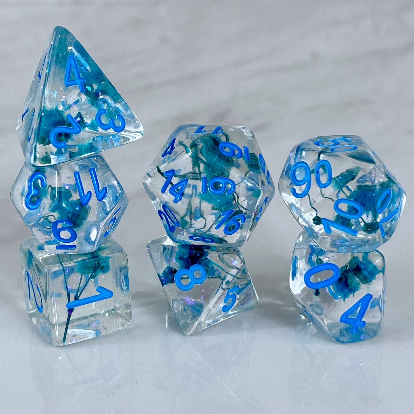 Blue Flora Dice