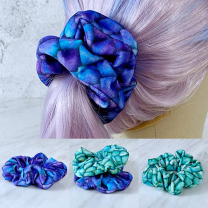 Velvet Dragon Scale Mimic Scrunchie