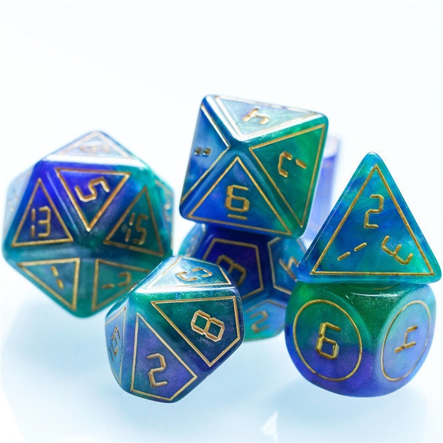 Back in Time Purple and Green Dice