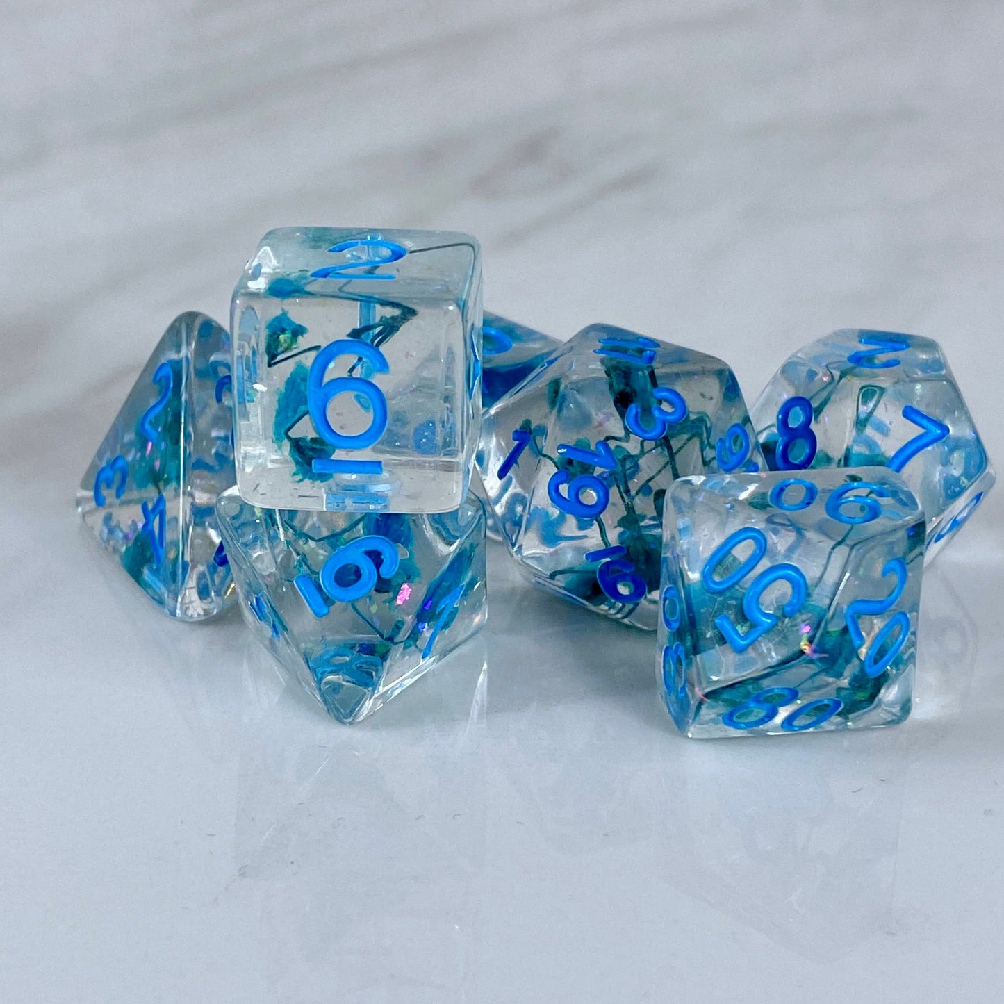 Blue Flora Dice