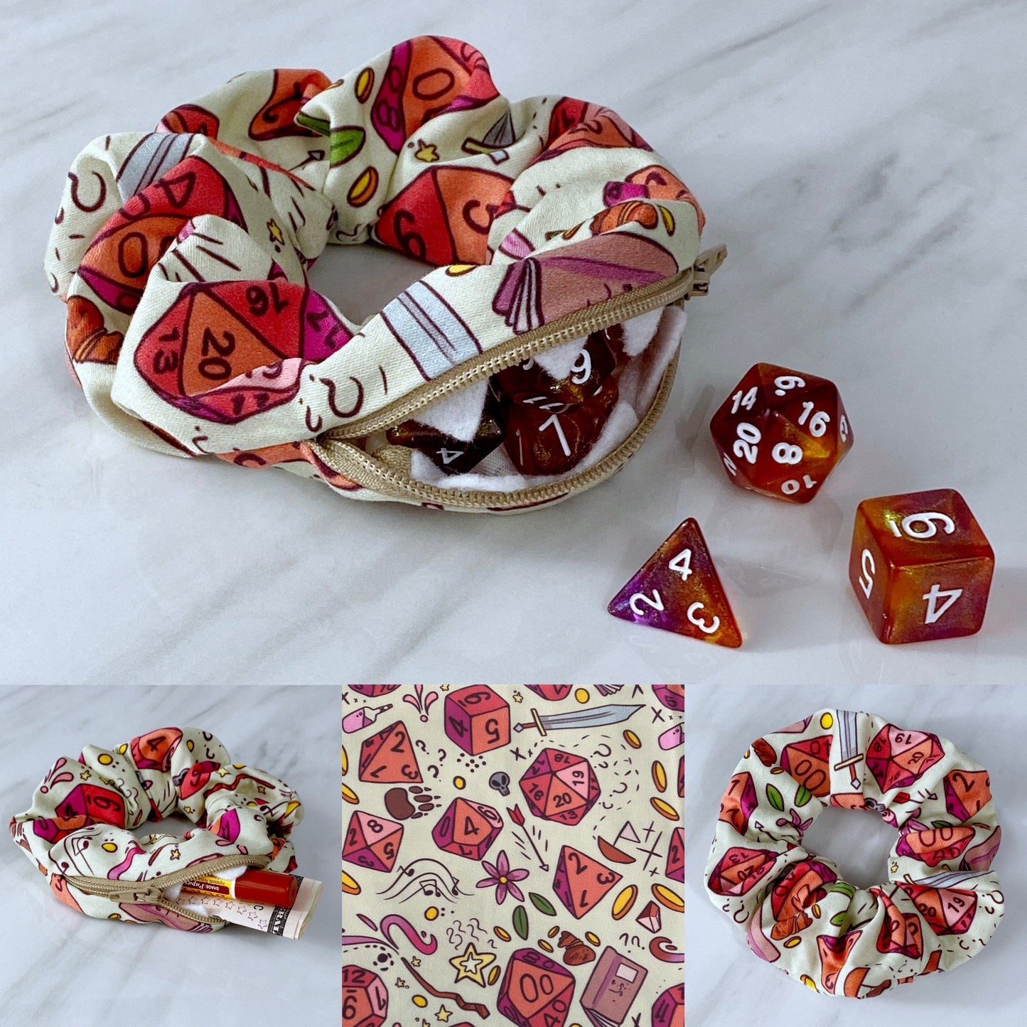 RPG Dice Mimic Scrunchie