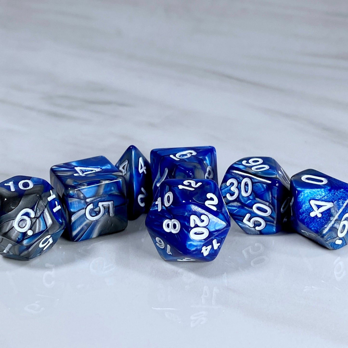 Fundamentals Blue & Silver Dice