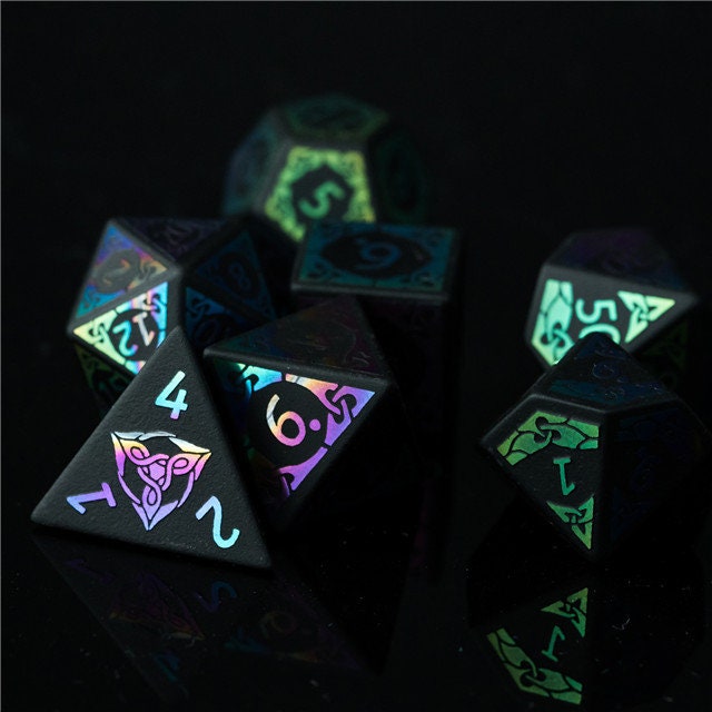 Obsidian with Rainbow Foil Dice