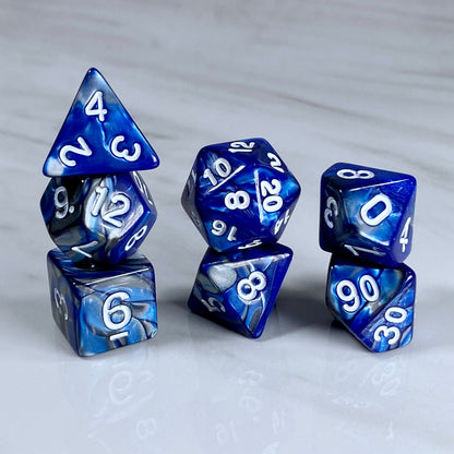 Fundamentals Blue & Silver Dice